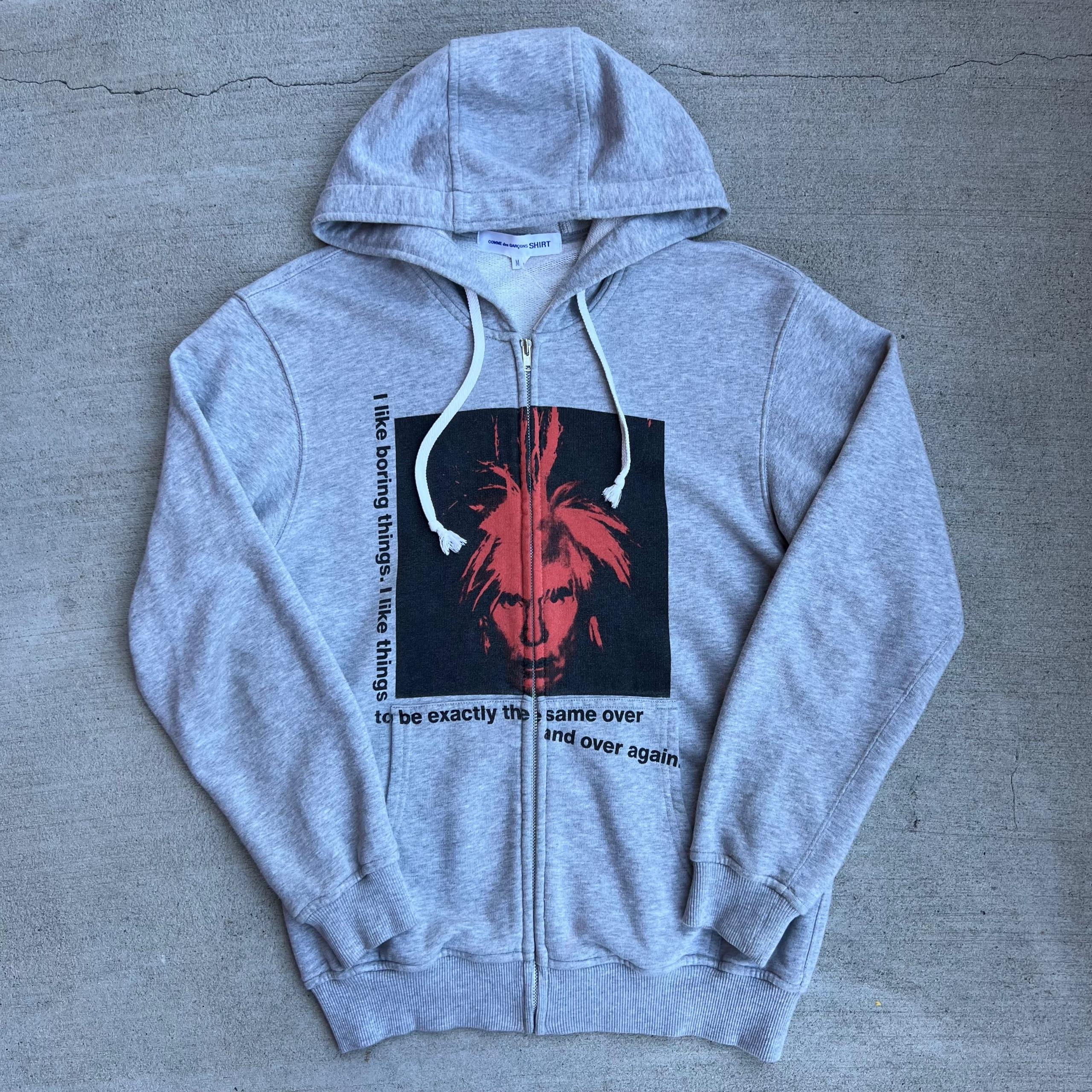 CDG Shirt Andy Warhol Grey Zip Hoodie