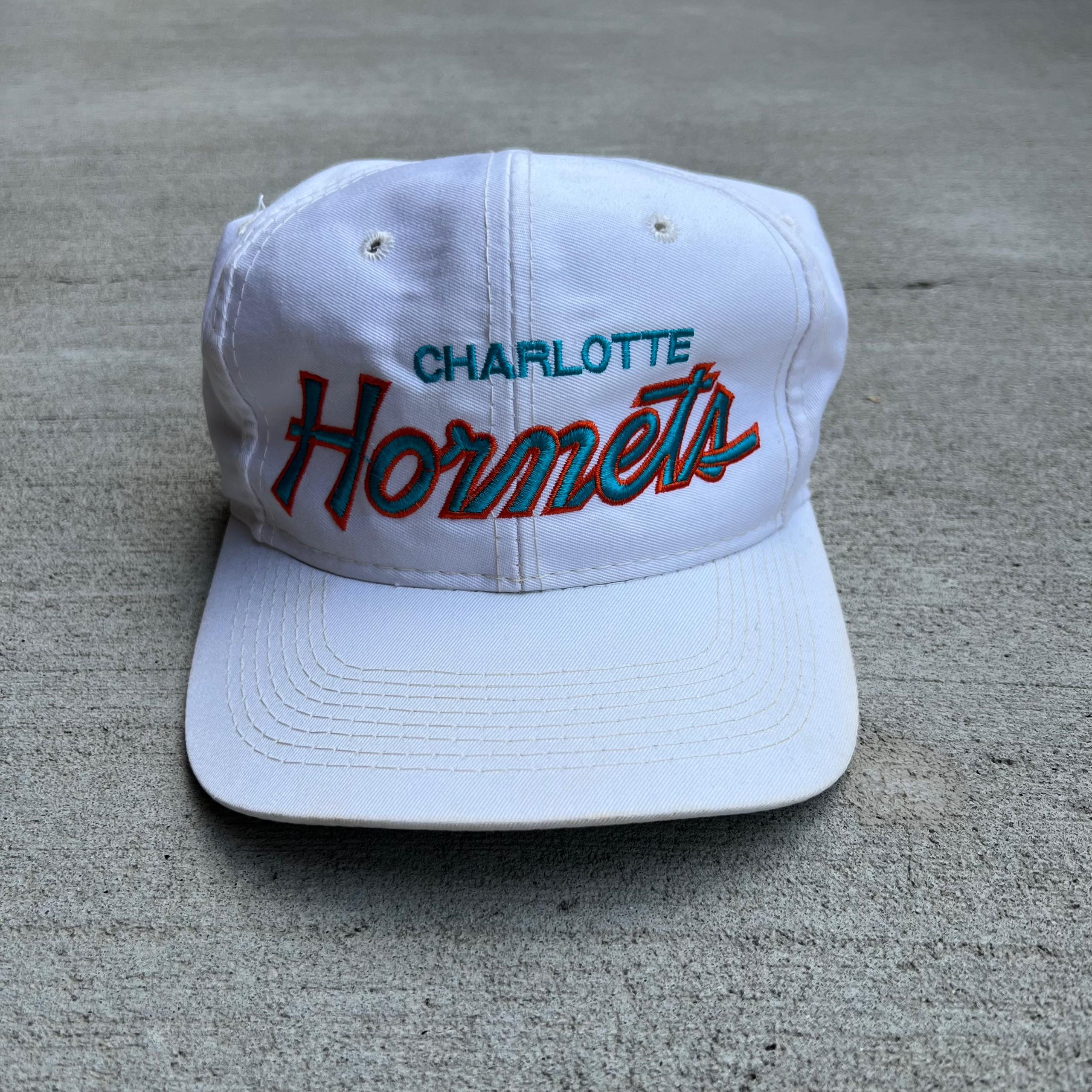 Charlotte Hornets Orange Teal Lettering White Hat