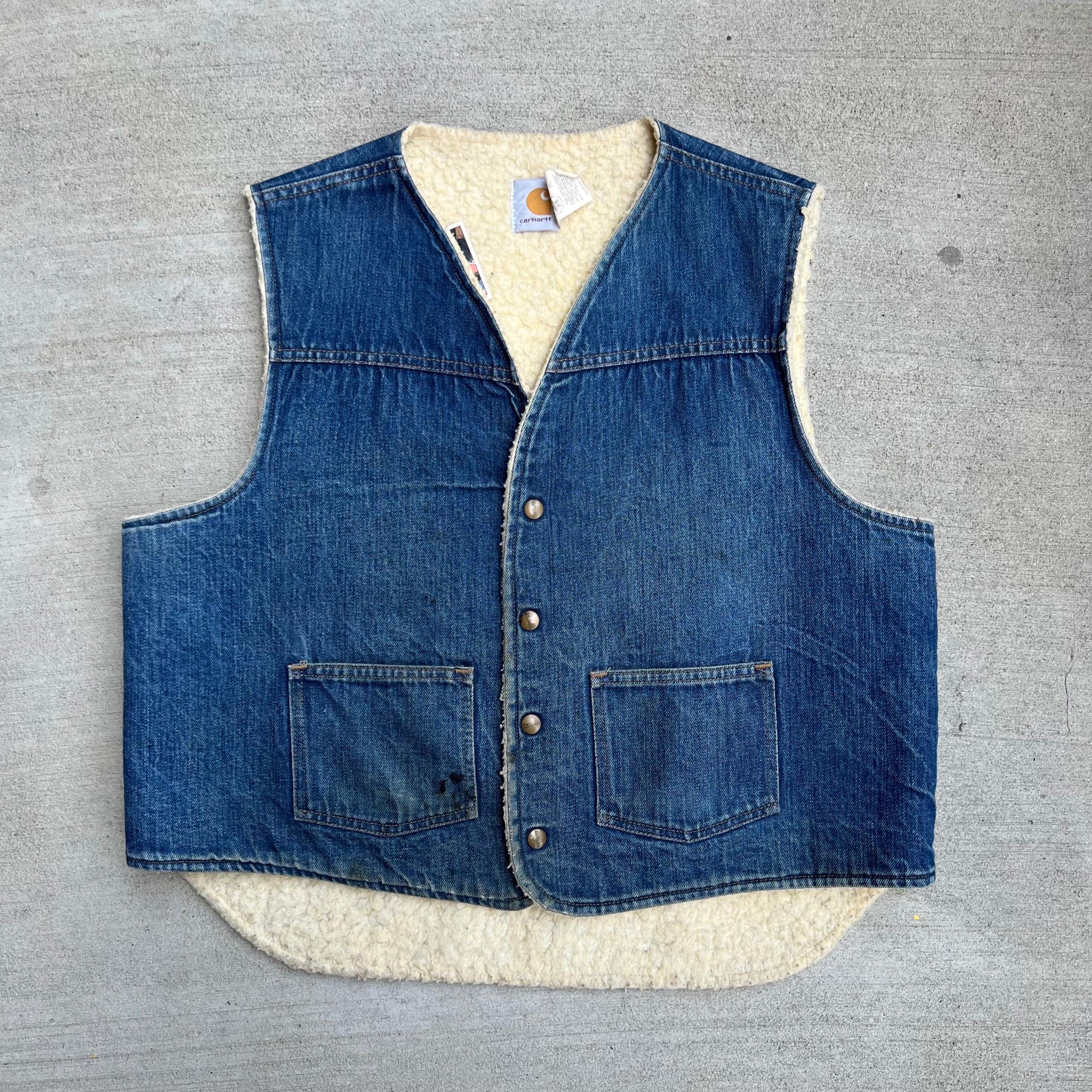 1980s Carhartt Sherpa Lined Denim Vest
