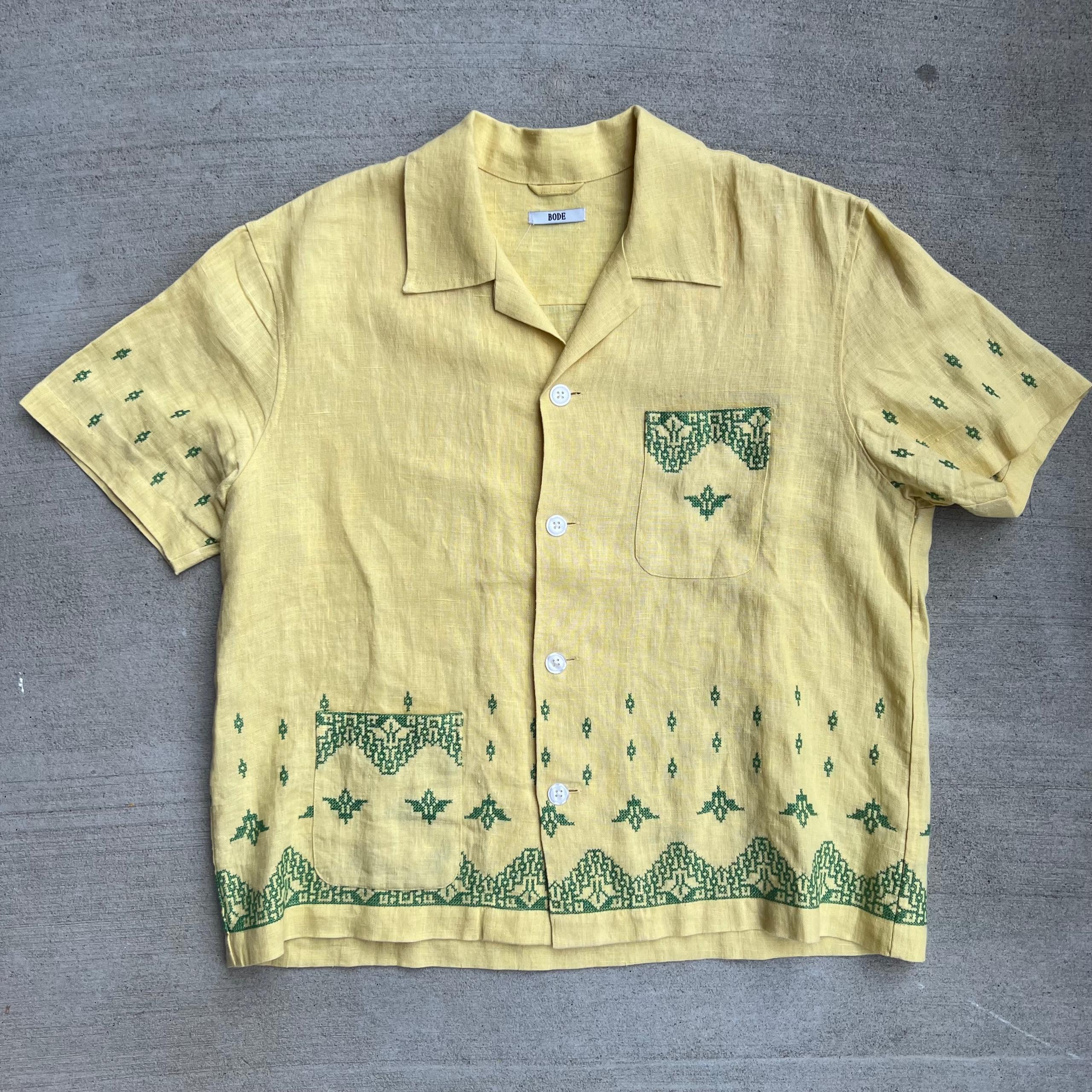 Bode Yellow Button Shirt