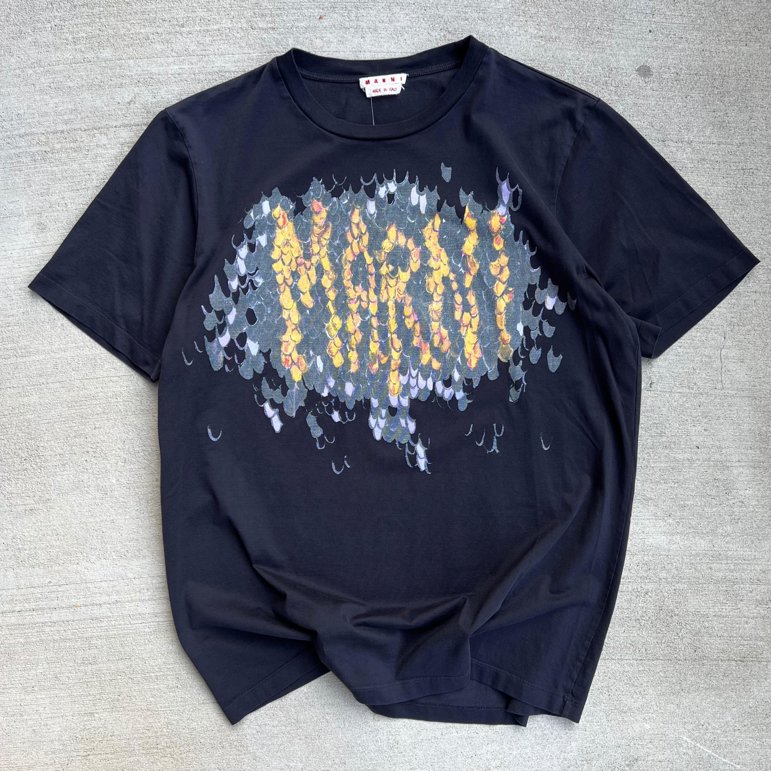 Marni Snake Scales Logo Black Tee