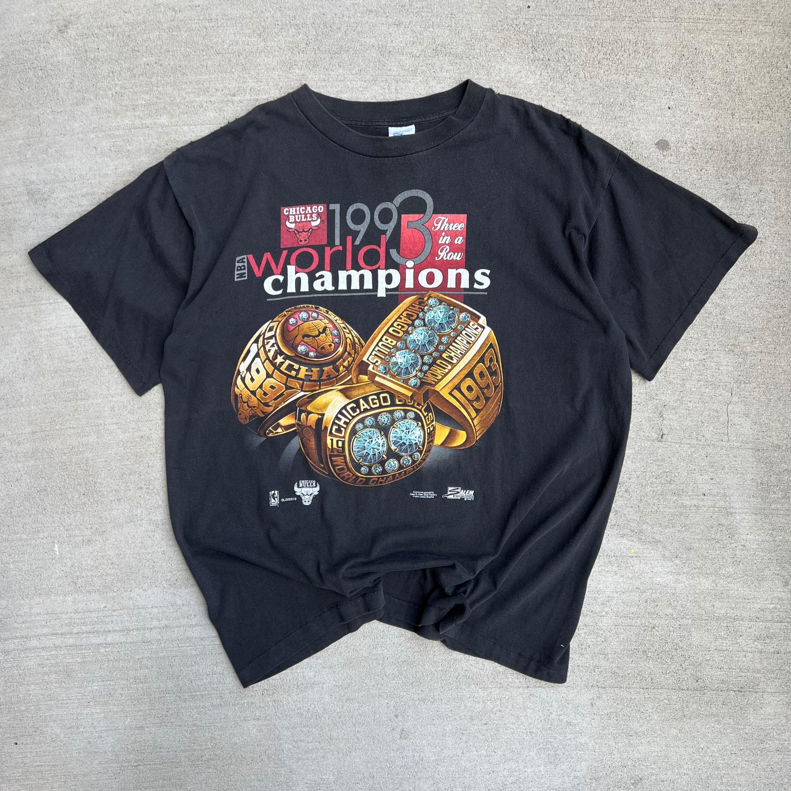 Chicago Bulls 1993 World Champs Rings Black Tee