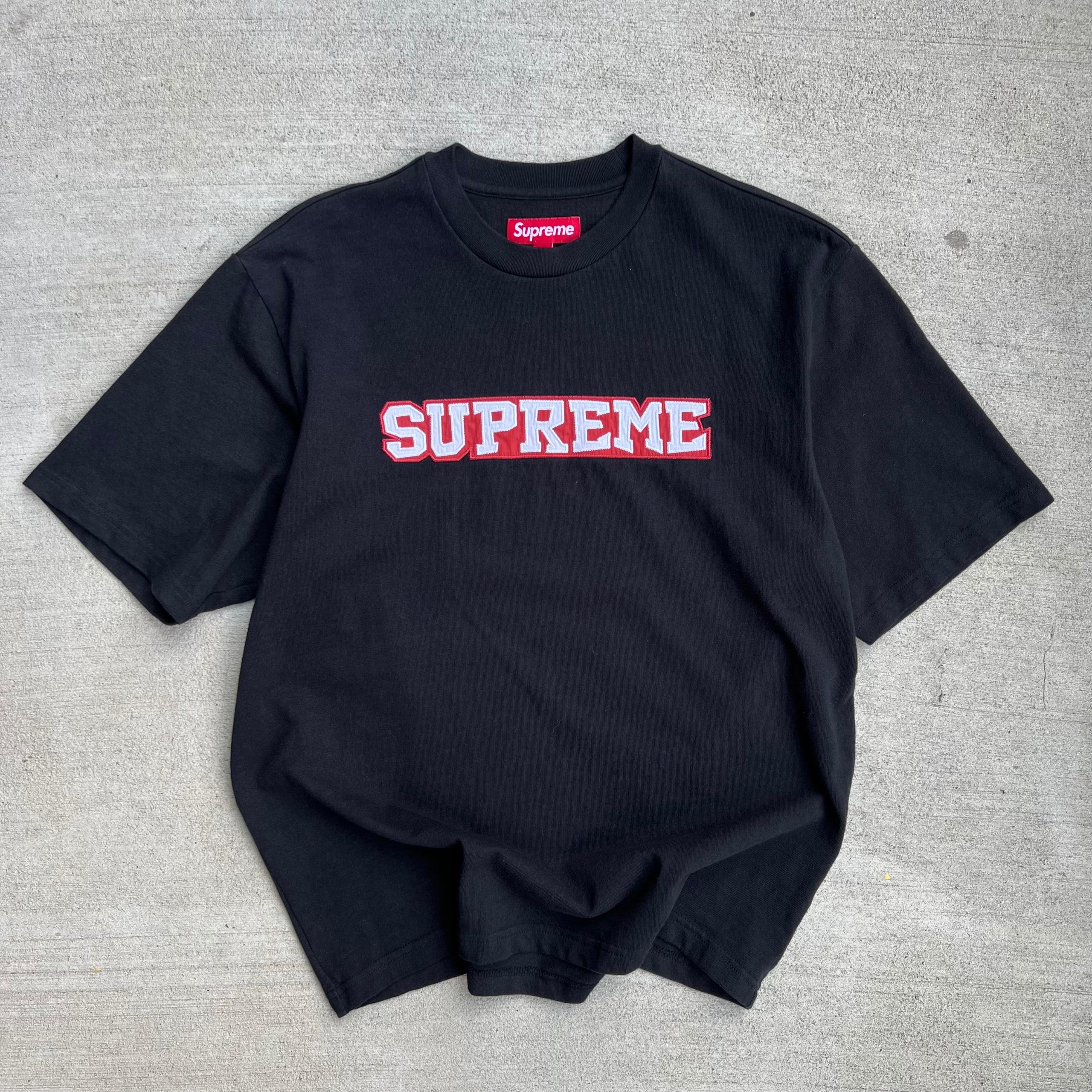 Supreme Embroidered Logo Black tee